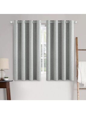 MIULEE Linen Texture Curtains For Bedroom Solid 100% Blackout Thermal Insulated